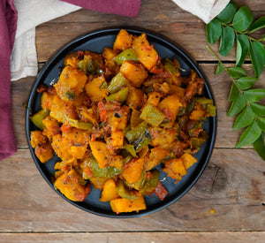 Kaddu Simla Mirch Sabzi Recipe - Pumpkin Capsicum Sabzi